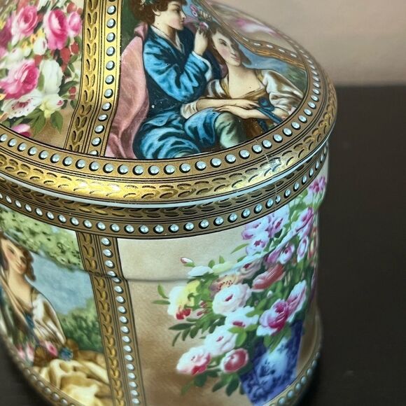 Limoges France vintage hand painted lidded jar - Picture 4 of 12